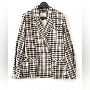 We The Free Plaid Oversized Blazer Jacket